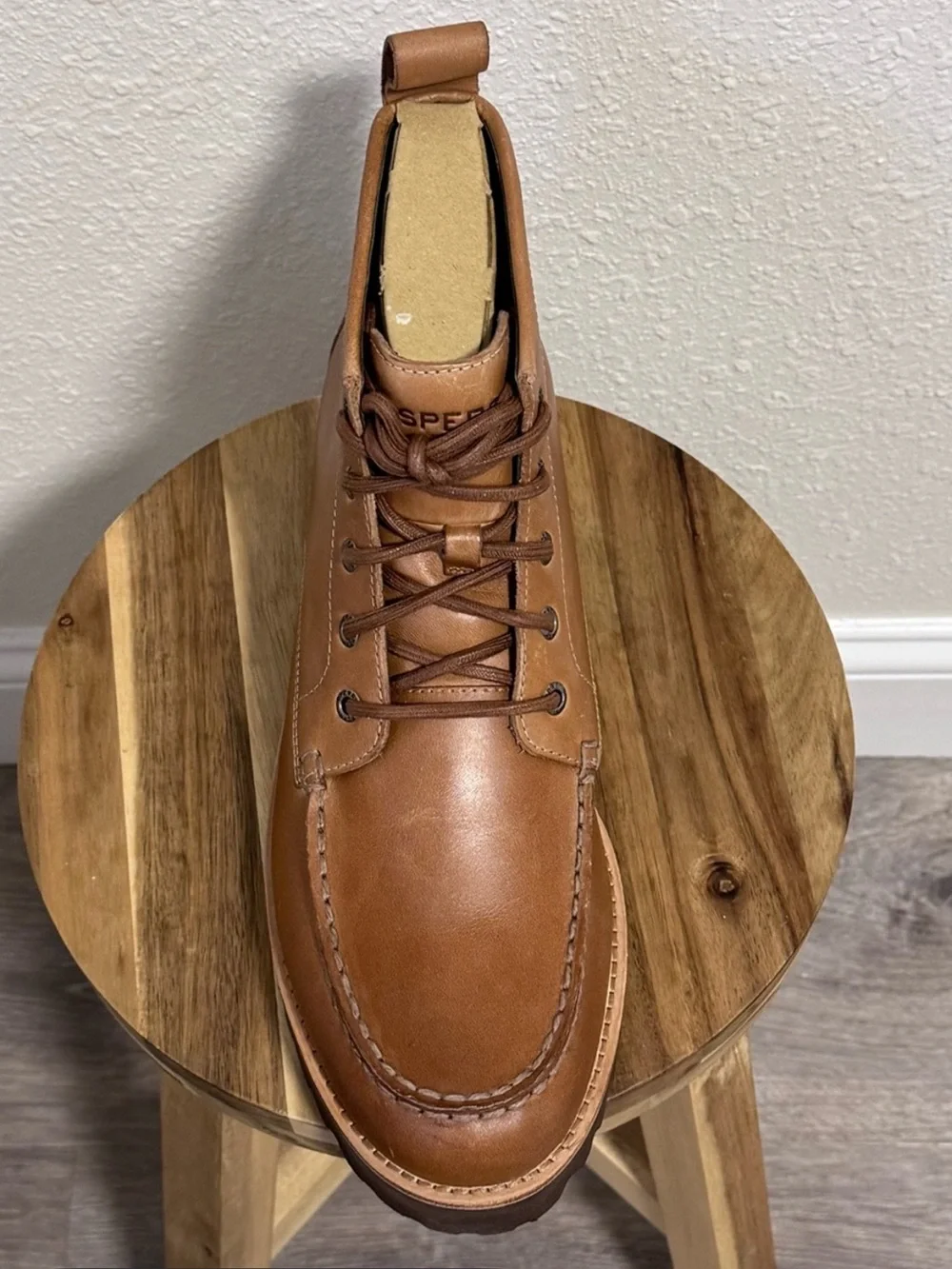 Sperry Newton Moc Toe Leather Boots Tan Bronzer Mens Size 12 NIB Sperry Newton Moc Toe Leather Boots Tan Bronzer Mens UK 11  main image 2